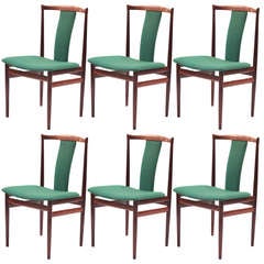 Six Sculptural Rosewood Dining Chairs 6