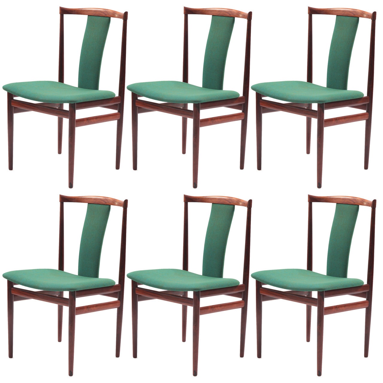 Six Sculptural Rosewood Dining Chairs