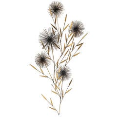 Curtis Jere Brass Dandelion Wall Sculpture