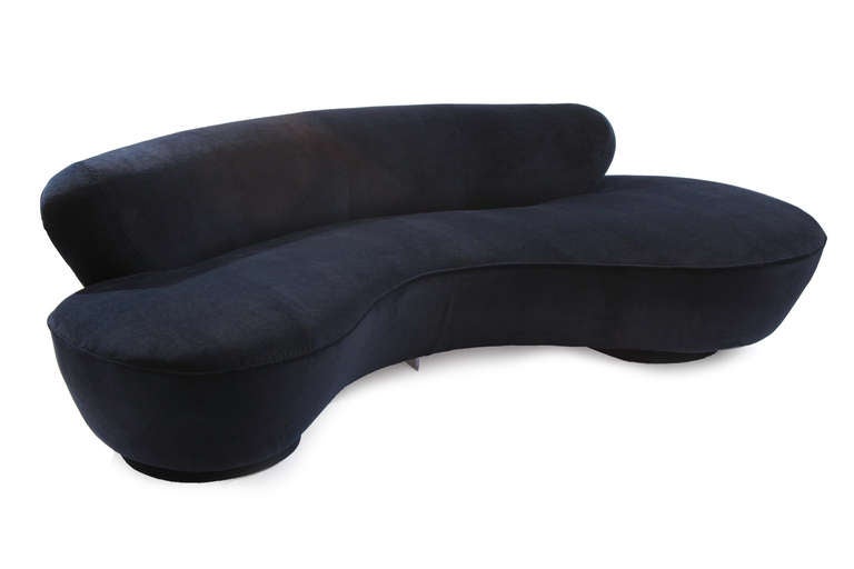 Vladimir Kagan for Directional Serpentine Sofa in Mohair