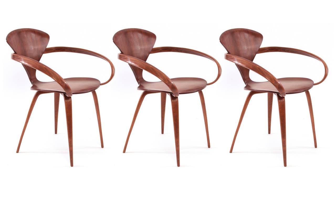 Three Original Norman Cherner for Plycraft Pretzel Armchairs