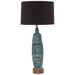 Graziosa lampada italiana in ceramica smaltata di grandi dimensioni