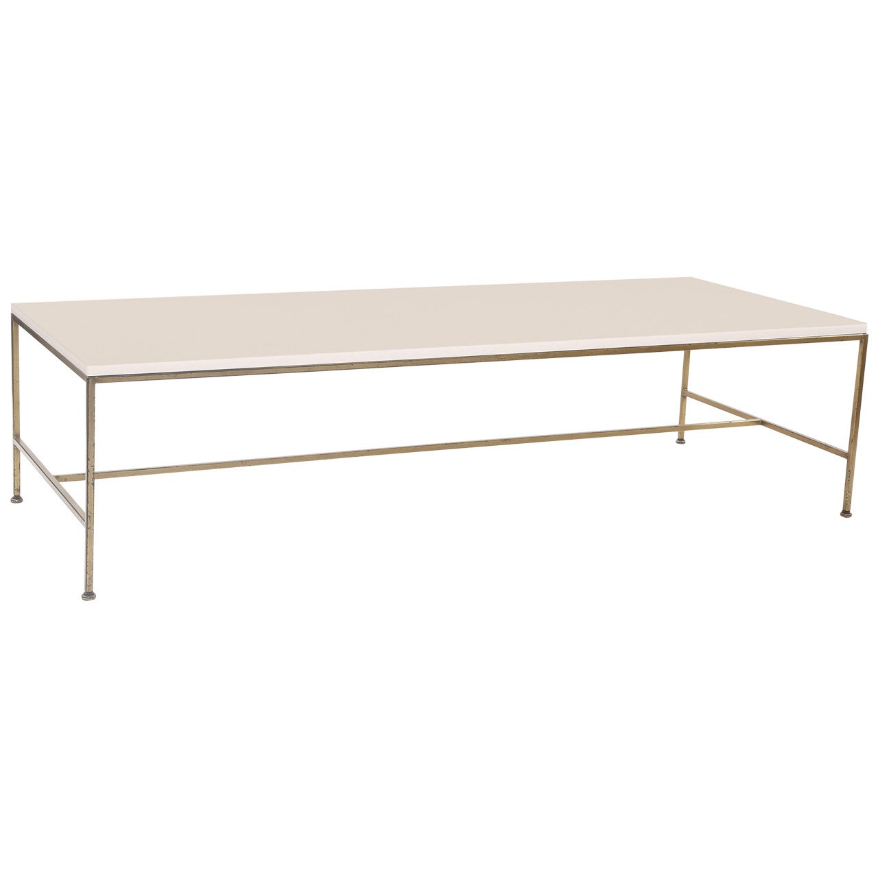 Paul McCobb for Calvin, Vitrolite and Brass Cocktail Table