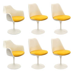 Six Eero Saarinen Knoll Tulip Chairs