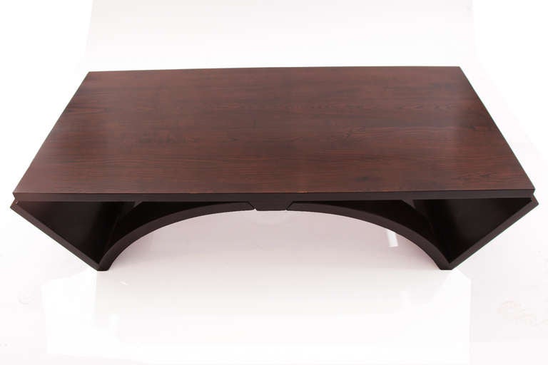 American Lacquered Oak Convertible Table by Karpen