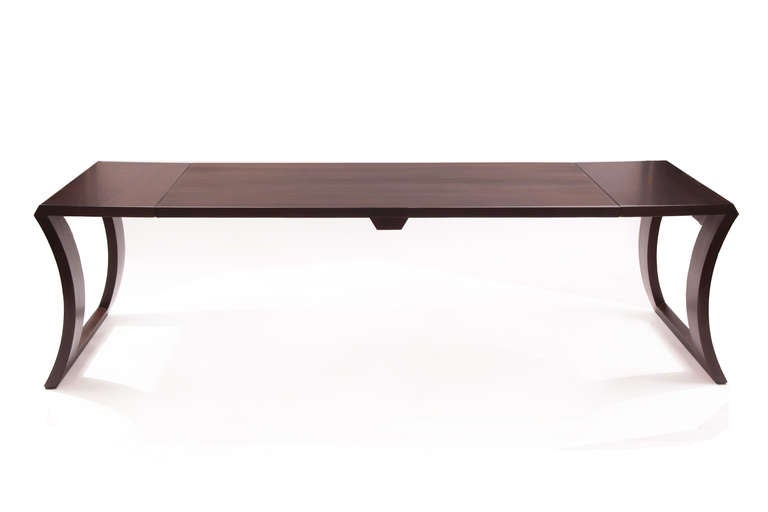 Mid-Century Modern Lacquered Oak Convertible Table by Karpen