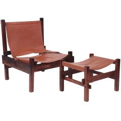 Rare Jorge Zalszupin Chair and Ottoman 2