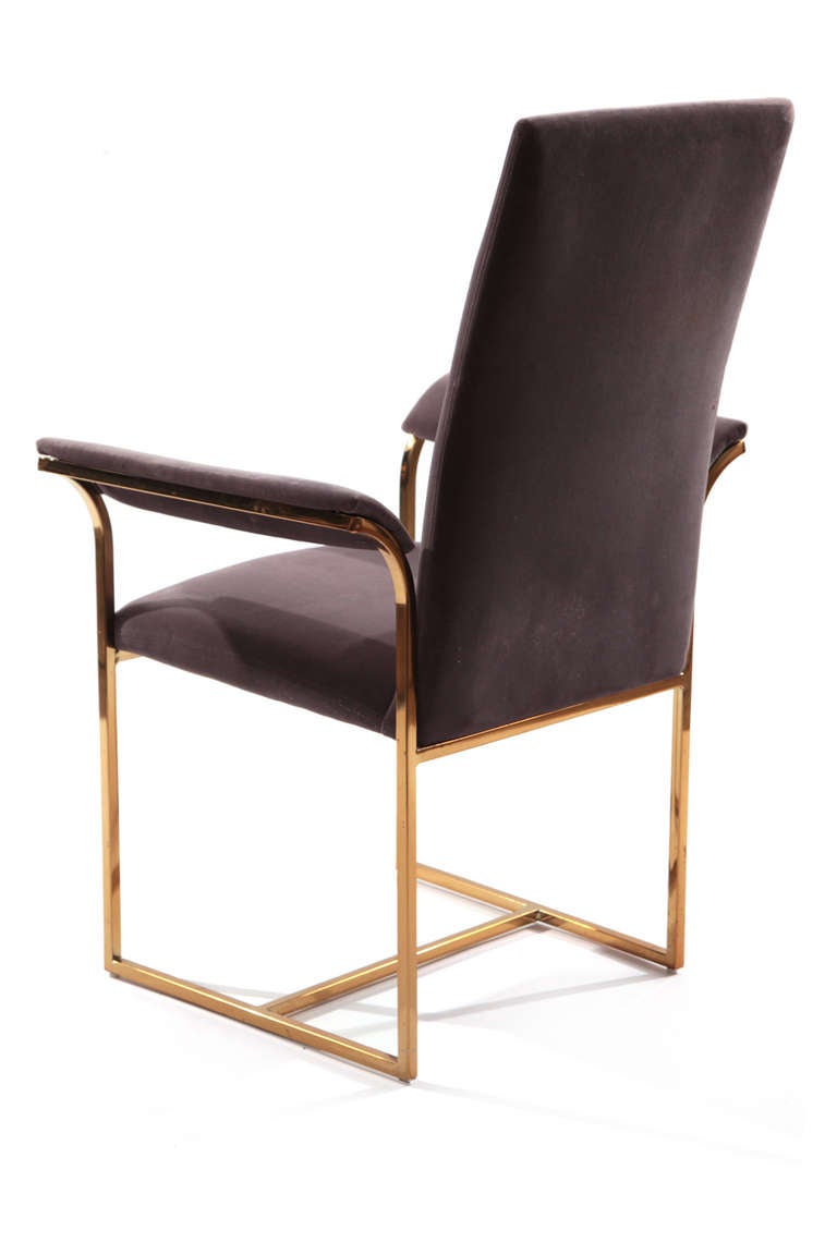 6 Milo Baughman Thayer Coggin Brass Dining Chairs In Good Condition In Phoenix, AZ