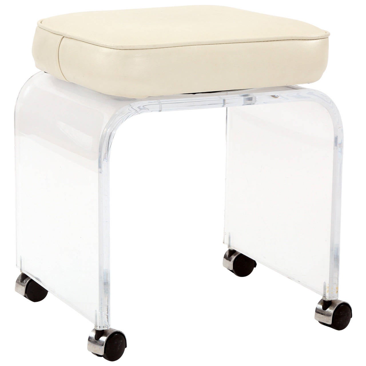Lucite Swivel Vanity Stool For Sale at 1stDibs