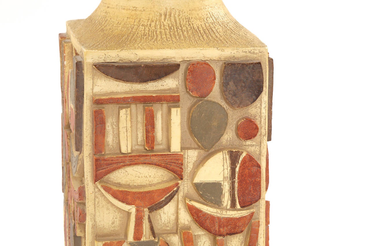 American Large-Scale Cubist Plaster Lamp