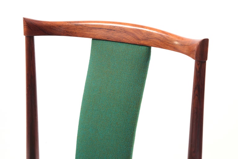 Mid-Century Modern Six Sculptural Rosewood Dining Chairs