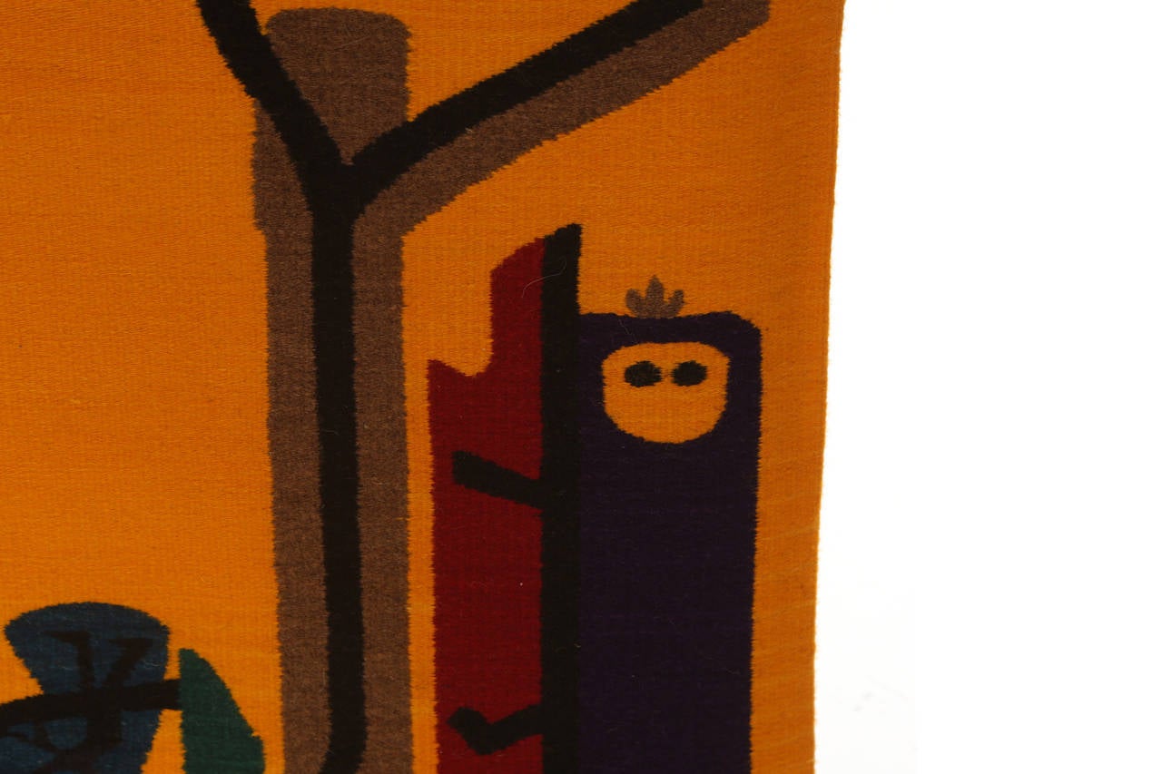 Mid-Century Modern Figural 1960s Mexican Tapestry