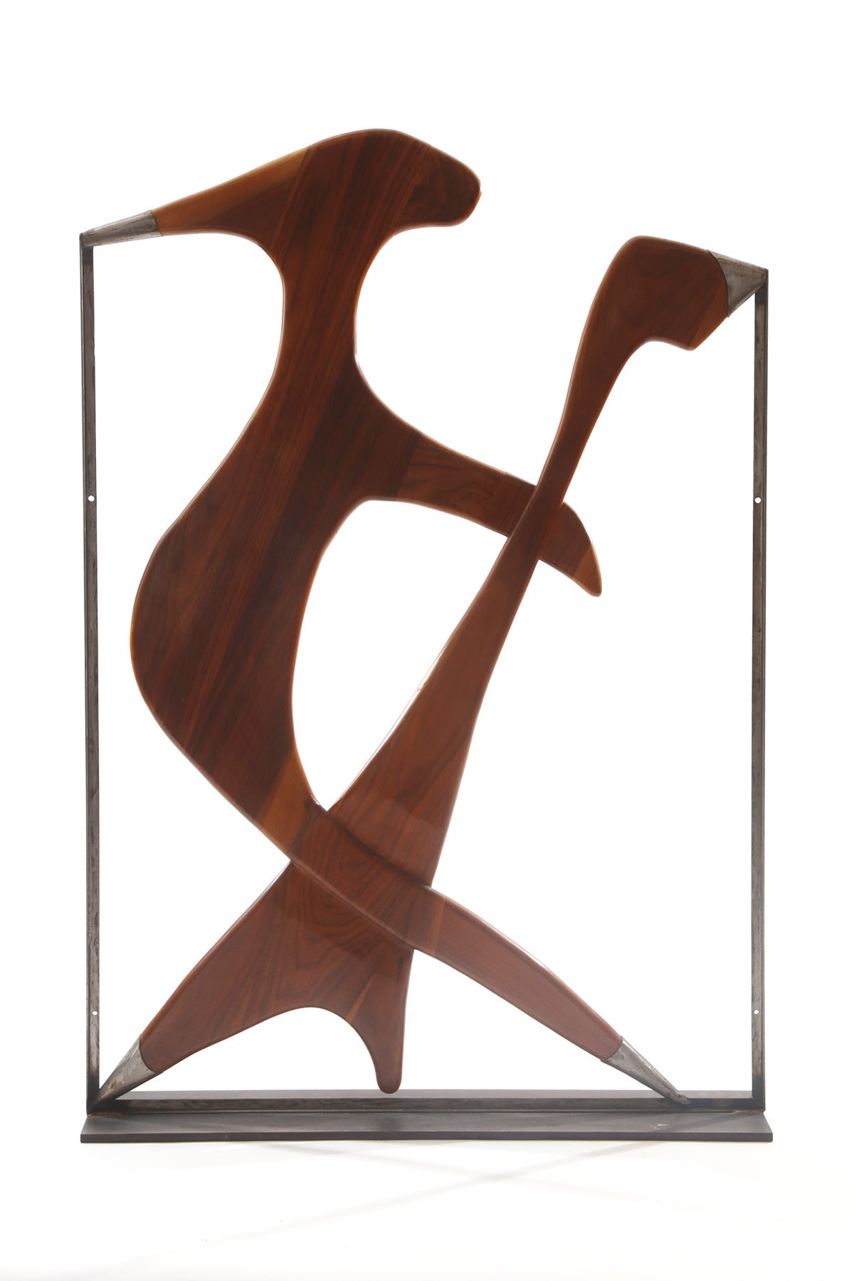 Six Monumental Black Walnut and Steel Sculptures by Allen Ditson 1
