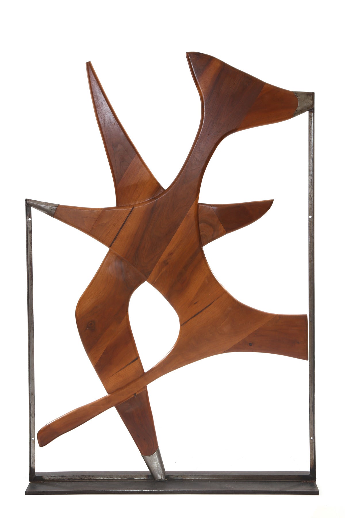 Six Monumental Black Walnut and Steel Sculptures by Allen Ditson 2