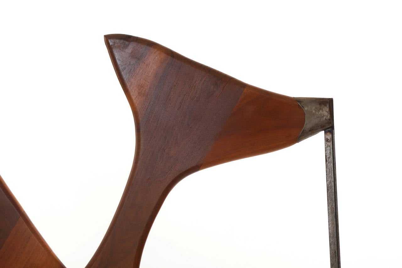 Six Monumental Black Walnut and Steel Sculptures by Allen Ditson 4