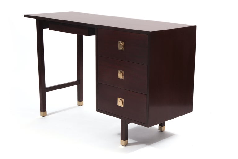 Harvey Probber Mahogany & Brass Desk
