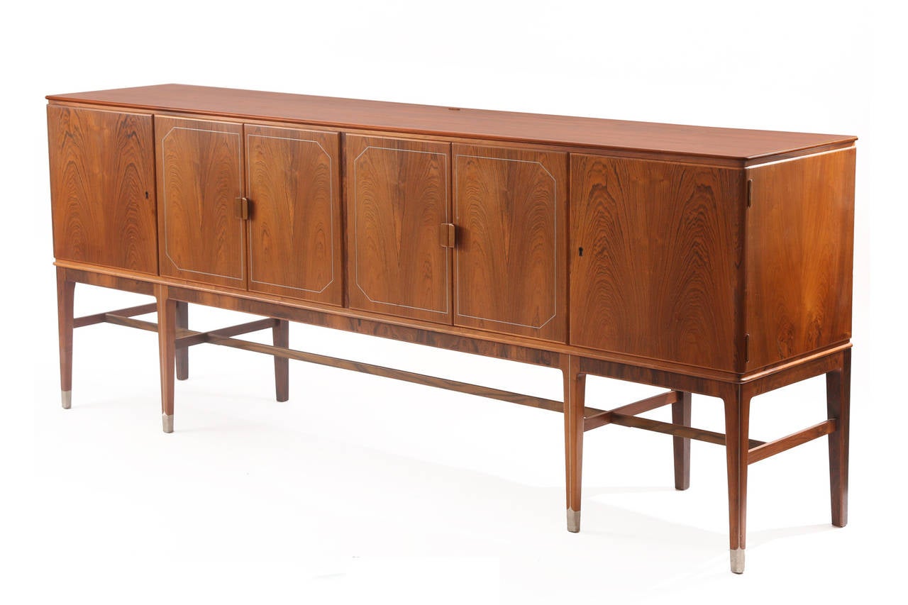 Rare Rosewood Pewter and Copper Credenza by Georg Kofoed 1