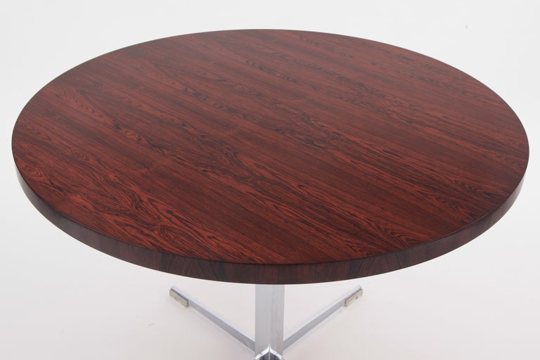 German Adjustable Rosewood & Steel Occasional Table