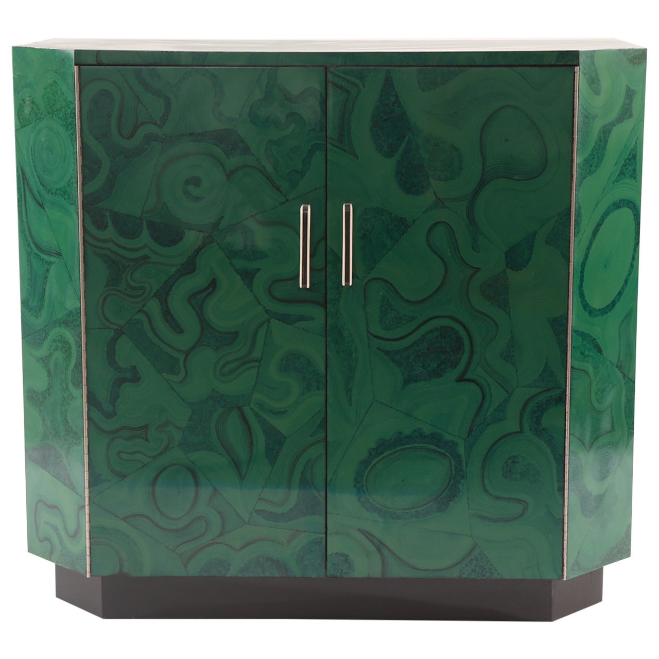 Cassapanca in malachite verde e bachelite dipinta a mano in vendita