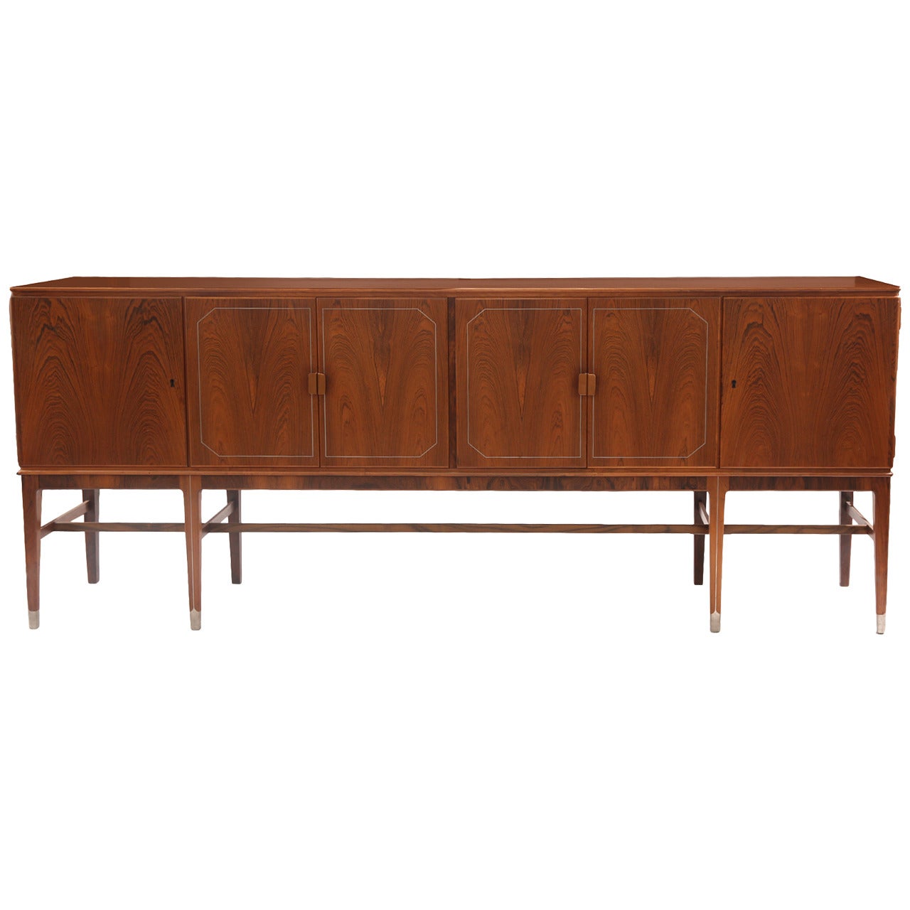 Rare Rosewood Pewter and Copper Credenza by Georg Kofoed