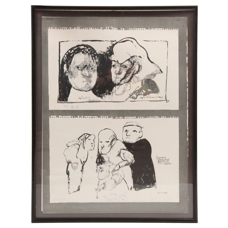 Jose Luis Cuevas Lithograph For Sale at 1stDibs