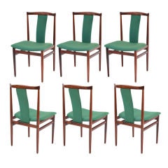 6 Sculptural Rosewood Dining Chairs