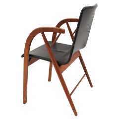 Kipp Stewart Walnut & Leather Occasional Chair