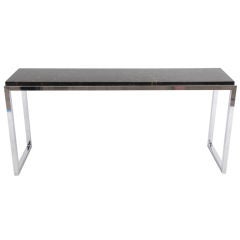Nero Marquina Marble & Chrome Sofa Table