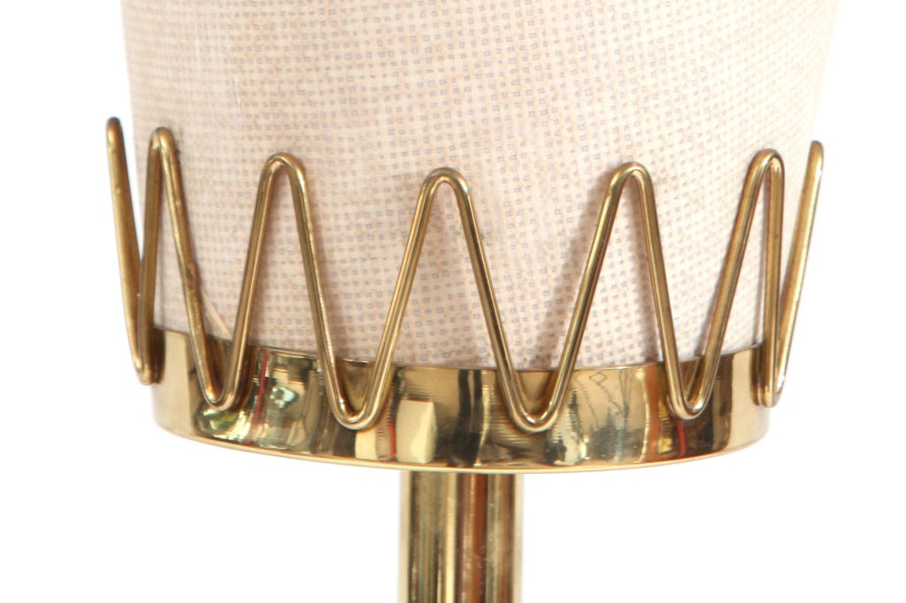 Mid-Century Modern Decorative Brass and Parchment Italian Floor Lamp