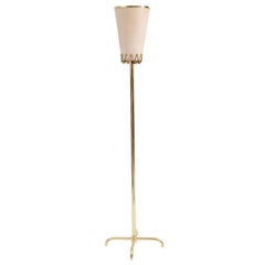 Decorative Brass and Parchment Italian Floor Lamp