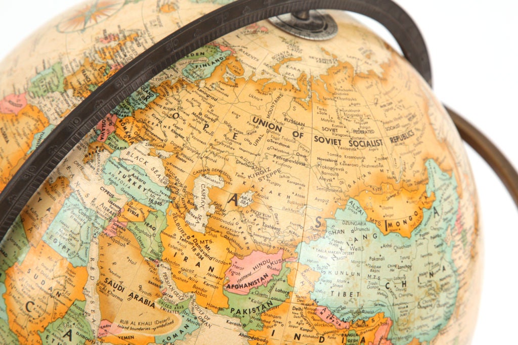 Large Scale World Globe by Paul Mccobb