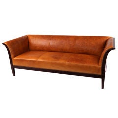 Rare Frits Henningsen Mahogany & Leather Sofa