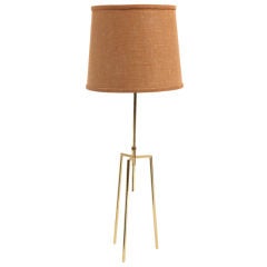 Brass Tripod Occasional Table Lamp