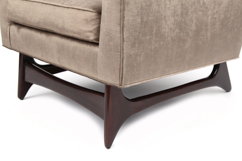 Upholstery Pair of Adrian Pearsall Lounge Chairs
