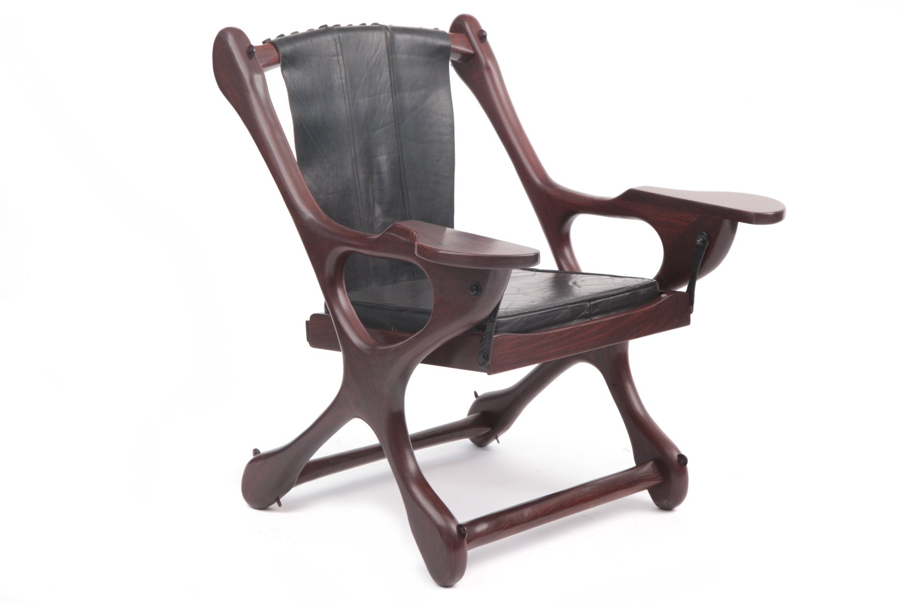 Don Shoemaker Solid Rosewood & Leather Lounge Chair
