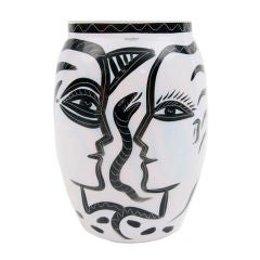 Kosta Boda Adam, Eve, and Serpent Glass Vase