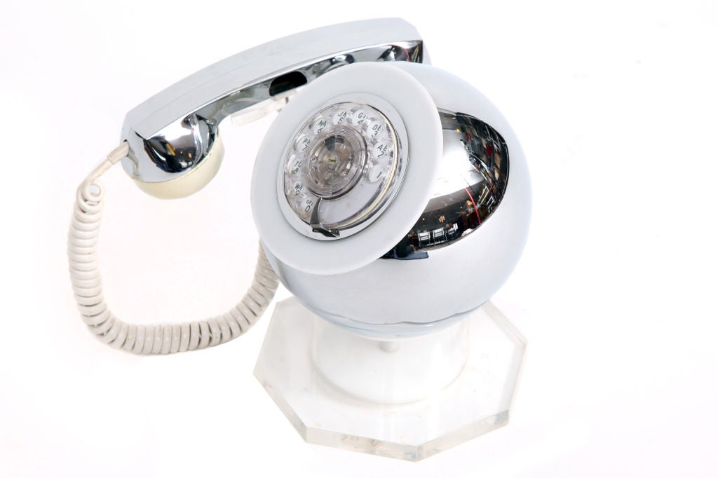 Late 20th Century Mod Lucite & Chrome Telephone