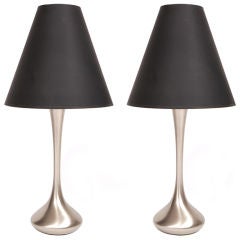 Pair of Laurel Spun Aluminum Lamps