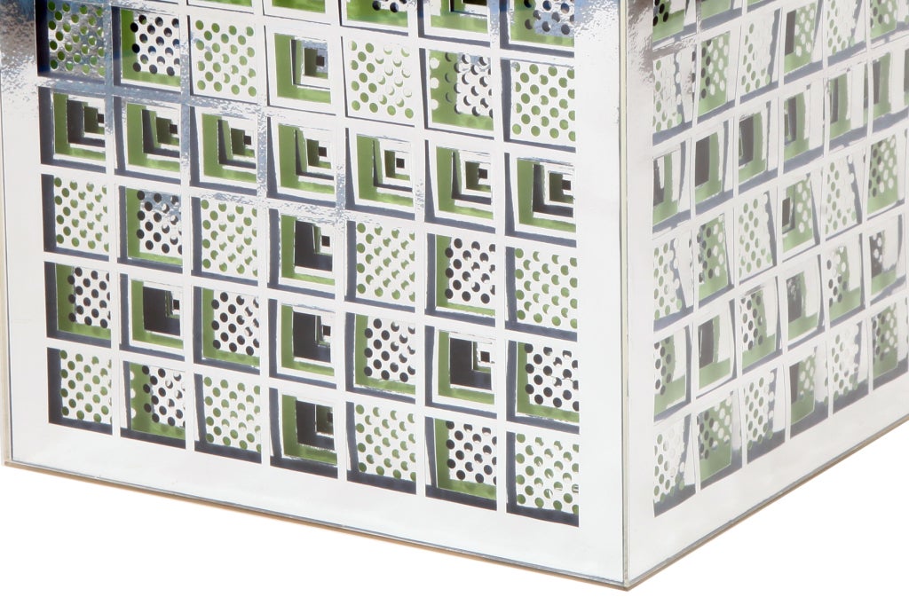 Nancy Miller Lucite & Paper Op Art Table