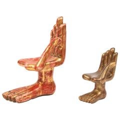 Pedro Friedeberg Hand Foot Gilt Sculptures