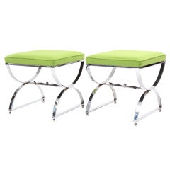 Elegant Chrome 
Upholstered Stools