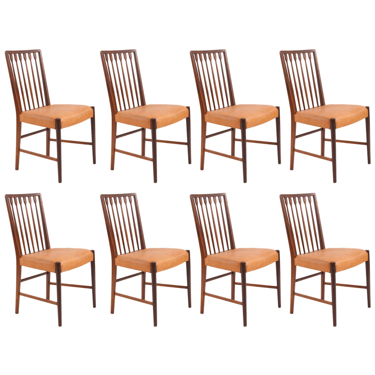 Rare Set of Eight Rosewood Dining Chairs by Georg Kofoed