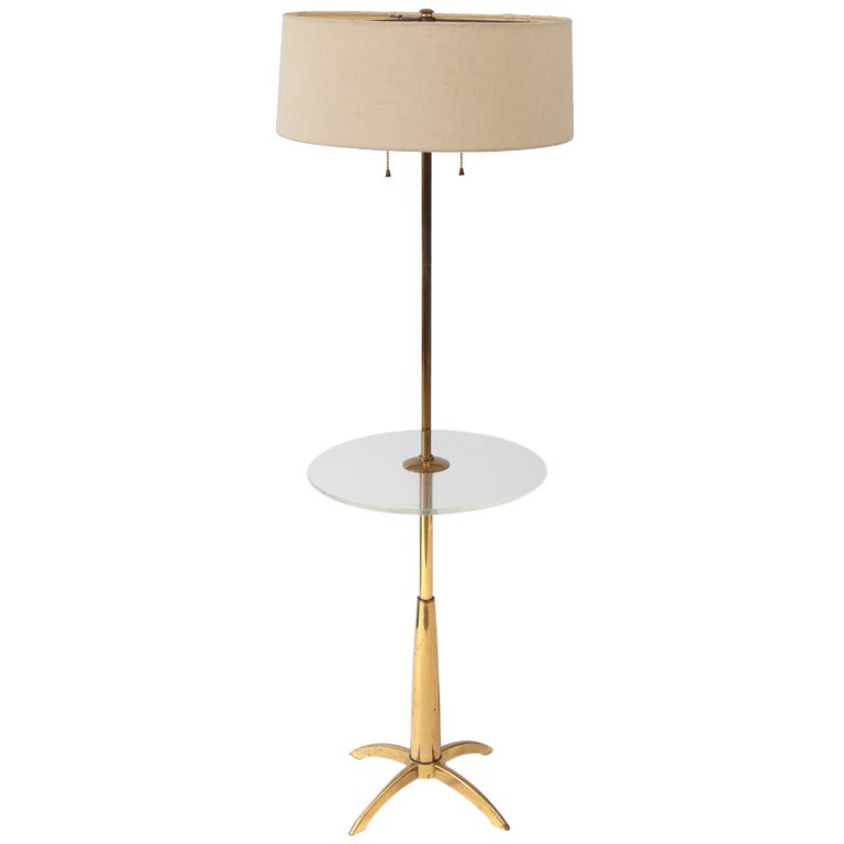 Brass and Lucite Floor Lamp by Stiffel For Sale at 1stDibs