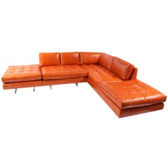 Vladimir Kagan Leather Omnibus Sectional Sofa