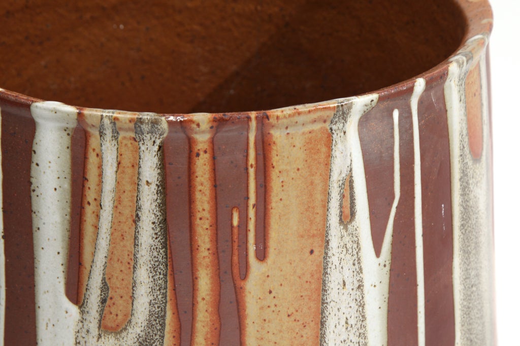 American Monumental David Cressey Drip Glaze Ceramic Planter