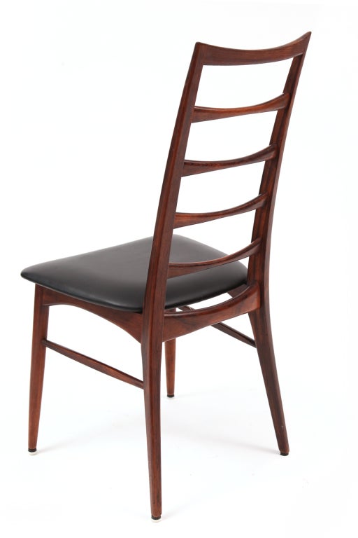 Late 20th Century Four Stunning Ladderback Sculpted Rosewood Dining Chairs