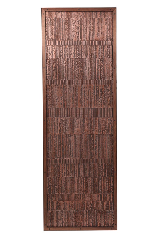 Forms and Surfaces Copper Walnut and Steel Panel at 1stdibs