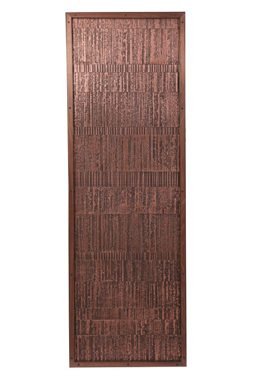 Monumental Forms and Surfaces copper walnut and steel panel. 90