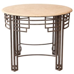 Vintage Iron & Stone Table after Wright & Mcarthur