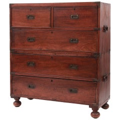 19th Century Georgian Thuyawood Campaign Chest of Drawers